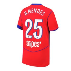 Paris Saint-Germain Nuno Mendes #25 Third Stadium Shirt 2025-26 For Sale