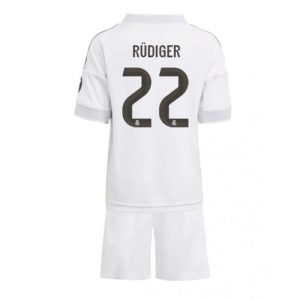 Real Madrid Antonio Rudiger #22 Cheap Home Stadium Kit for Kids 2025-26 Online