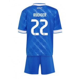 Real Madrid Antonio Rudiger #22 Cheap Third Stadium Kit for Kids 2025-26 Online