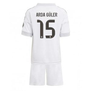 Real Madrid Arda Guler #15 Cheap Home Stadium Kit for Kids 2025-26 UK Sale
