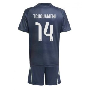 Real Madrid Aurelien Tchouameni #14 Cheap Away Stadium Kit for Kids 2025-26 UK Sale