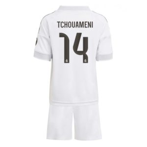 Real Madrid Aurelien Tchouameni #14 Cheap Home Stadium Kit for Kids 2025-26 UK Sale