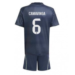 Real Madrid Eduardo Camavinga #6 Cheap Away Stadium Kit for Kids 2025-26 UK Sale