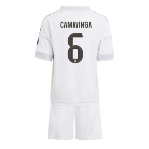 Real Madrid Eduardo Camavinga #6 Cheap Home Stadium Kit for Kids 2025-26 UK Sale