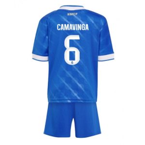 Real Madrid Eduardo Camavinga #6 Cheap Third Stadium Kit for Kids 2025-26 UK Sale