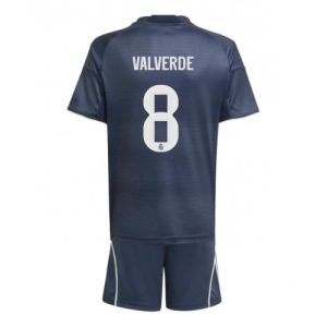 Real Madrid Federico Valverde #8 Cheap Away Stadium Kit for Kids 2025-26 UK Sale