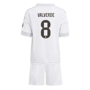 Real Madrid Federico Valverde #8 Cheap Home Stadium Kit for Kids 2025-26 UK Sale