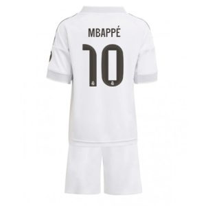 Real Madrid Kylian Mbappe #10 Cheap Home Stadium Kit for Kids 2025-26 UK Sale