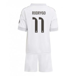 Real Madrid Rodrygo Goes #11 Cheap Home Stadium Kit for Kids 2025-26 UK Sale