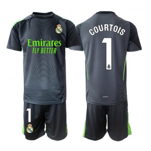 Real Madrid Thibaut Courtois #1 Goalkeeper Cheap Third Stadium Kit for Kids 2025-26 UK Sale