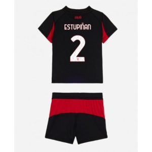 AC Milan Pervis Estupinan #2 Cheap Home Stadium Kit for Kids 2025-26 Sale (+ pants)