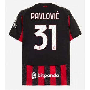 AC Milan Strahinja Pavlovic #31 Cheap Home Stadium Shirt 2025-26 Sale