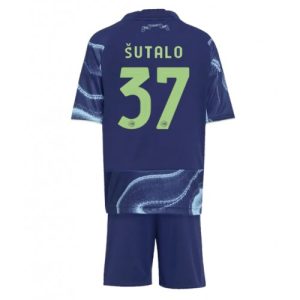 Ajax Josip Sutalo #37 Cheap Away Stadium Kit for Kids 2025-26 UK Sale