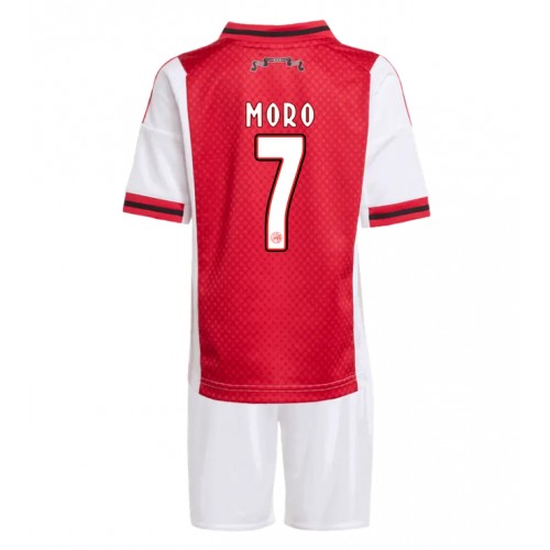 Ajax Raul Moro #7 Cheap Home Stadium Kit for Kids 2025-26 UK Sale