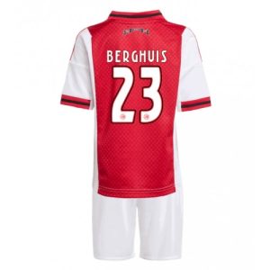 Ajax Steven Berghuis #23 Cheap Home Stadium Kit for Kids 2025-26 UK Sale
