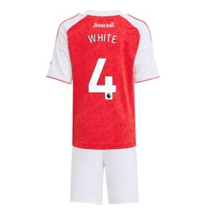 Arsenal Ben White #4 Cheap Home Stadium Kit Kids 2025-26 For Sale