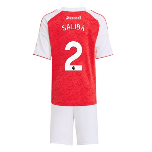 Arsenal William Saliba #2 Cheap Home Stadium Kit Kids 2025-26 For Sale