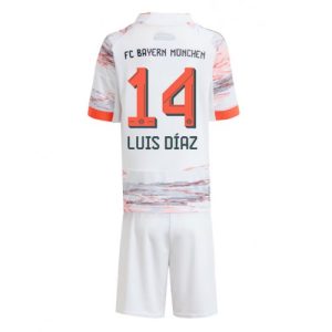 Bayern Munich Luis Diaz #14 Cheap Away Stadium Kit Kids 2025-26 On Sale