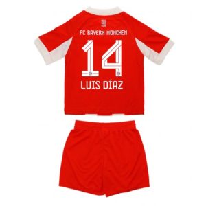 Bayern Munich Luis Diaz #14 Cheap Home Stadium Kit Kids 2025-26 On Sale