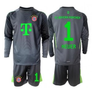Bayern Munich Manuel Neuer #1 Goalkeeper Cheap Away Stadium Kit Kids 2025-26 Long Sleeve (+ pants)