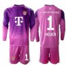 Bayern Munich Manuel Neuer #1 Goalkeeper Cheap Third Stadium Kit Kids 2025-26 Long Sleeve (+ pants)