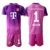Bayern Munich Manuel Neuer #1 Goalkeeper Cheap Third Stadium Kit Kids 2025-26 On Sale