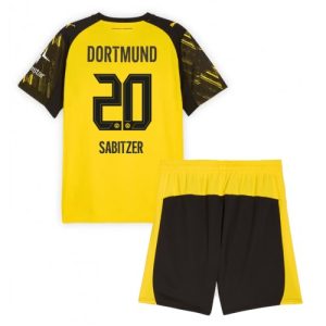 Borussia Dortmund BVB Marcel Sabitzer #20 Cheap Home Stadium Kit for Kids 2025-26 UK Sale