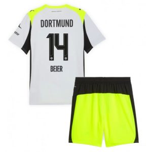 Borussia Dortmund BVB Maximilian Beier #14 Cheap Away Stadium Kit for Kids 2025-26 UK Sale
