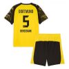 Borussia Dortmund BVB Ramy Bensebaini #5 Cheap Home Stadium Kit for Kids 2025-26 UK Sale