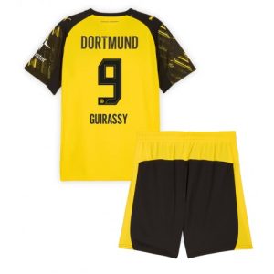 Borussia Dortmund BVB Serhou Guirassy #9 Cheap Home Stadium Kit for Kids 2025-26 UK Sale