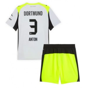 Borussia Dortmund BVB Waldemar Anton #3 Cheap Away Stadium Kit for Kids 2025-26 UK Sale