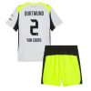 Borussia Dortmund BVB Yan Couto #2 Cheap Away Stadium Kit for Kids 2025-26 UK Sale