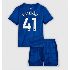 Chelsea Estevao Willian #41 Cheap Home Stadium Kit for Kids 2025-26 UK Sale