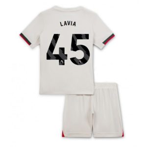 Chelsea Romeo Lavia #45 Cheap Away Stadium Kit for Kids 2025-26 UK Sale