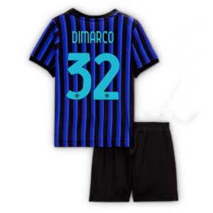 Inter Milan Federico Dimarco #32 Cheap Home Stadium Kit for Kids 2025-26 UK Sale