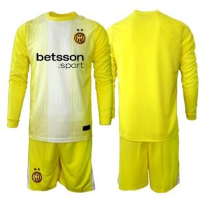 Inter Milan Goalkeeper Cheap Away Stadium Kit for Kids 2025-26 Long Sleeve (+ pants)