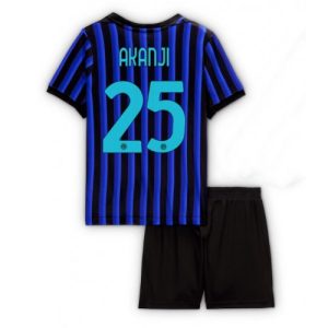 Inter Milan Manuel Akanji #25 Cheap Home Stadium Kit for Kids 2025-26 UK Sale