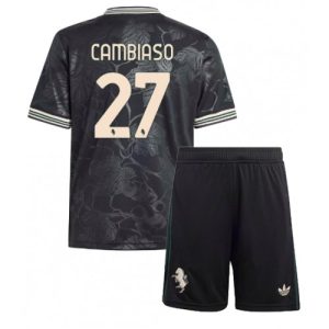 Juventus Andrea Cambiaso #27 Cheap Third Stadium Kit Kids 2025-26 Soccer Jerseys