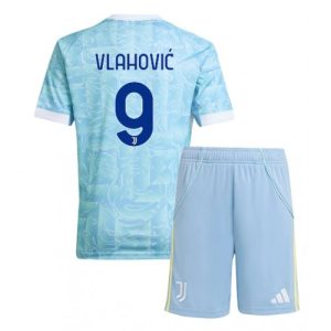Juventus Dusan Vlahovic #9 Cheap Away Stadium Kit Kids 2025-26 Soccer Jerseys