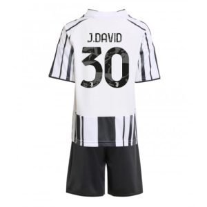 Juventus Jonathan David #30 Cheap Home Stadium Kit Kids 2025-26 Soccer Jerseys