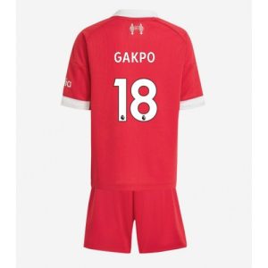 Liverpool Cody Gakpo #18 Cheap Home Stadium Kit for Kids 2025-26 UK Sale