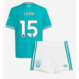 Liverpool Giovanni Leoni #15 Cheap Third Stadium Kit for Kids 2025-26 UK Sale