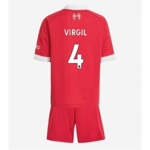 Liverpool Virgil van Dijk #4 Cheap Home Stadium Kit for Kids 2025-26 UK Sale