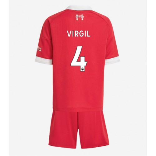 Liverpool Virgil van Dijk #4 Cheap Home Stadium Kit for Kids 2025-26 UK Sale