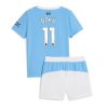 Manchester City Jeremy Doku #11 Cheap Home Stadium Kit for Kids 2025-26 Jersey full set