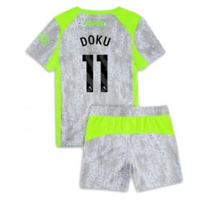 Manchester City Jeremy Doku #11 Cheap Third Stadium Kit for Kids 2025-26 Jersey full set