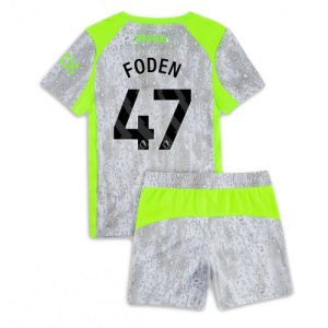 Manchester City Phil Foden #47 Cheap Third Stadium Kit for Kids 2025-26 Jersey full set