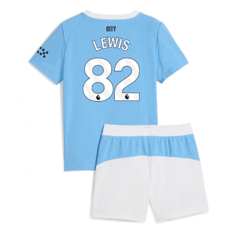 Manchester City Rico Lewis #82 Cheap Home Stadium Kit for Kids 2025-26 Jersey full set