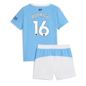 Manchester City Rodri Hernandez #16 Cheap Home Stadium Kit for Kids 2025-26 Jersey full set