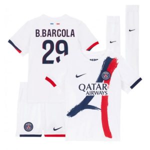 Paris Saint-Germain Bradley Barcola #29 PSG Away Stadium Kit for Kids 2025-26 On Sale